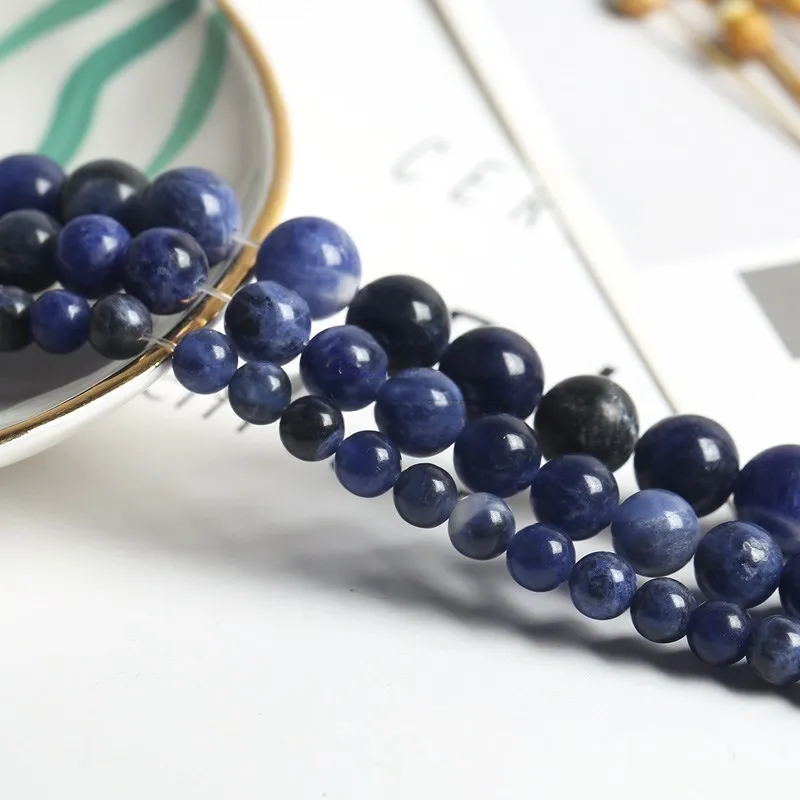 Perles en vrac de Sodalite Bleue