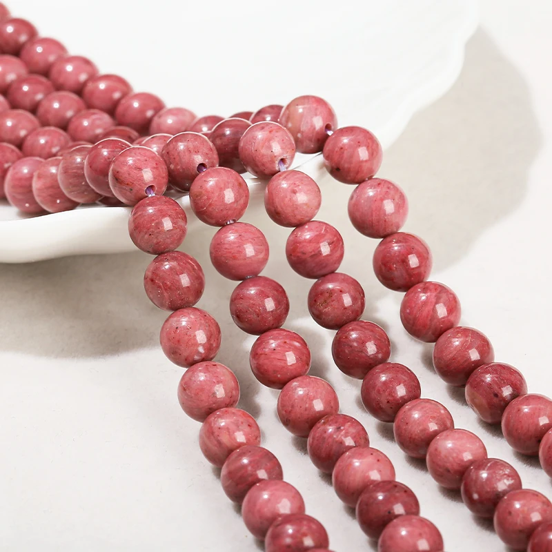 Perles en vrac de Rhodonite foncée