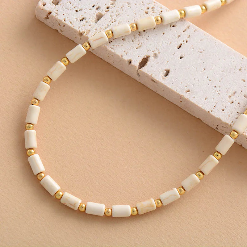 Collier Bohème en Howlite