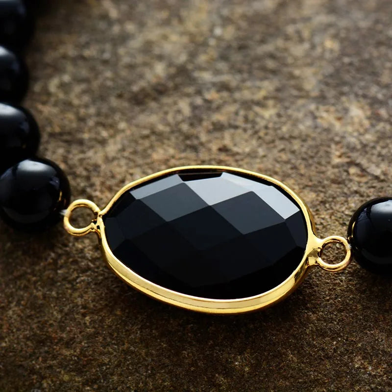 Bracelet Onyx Noir Minimaliste