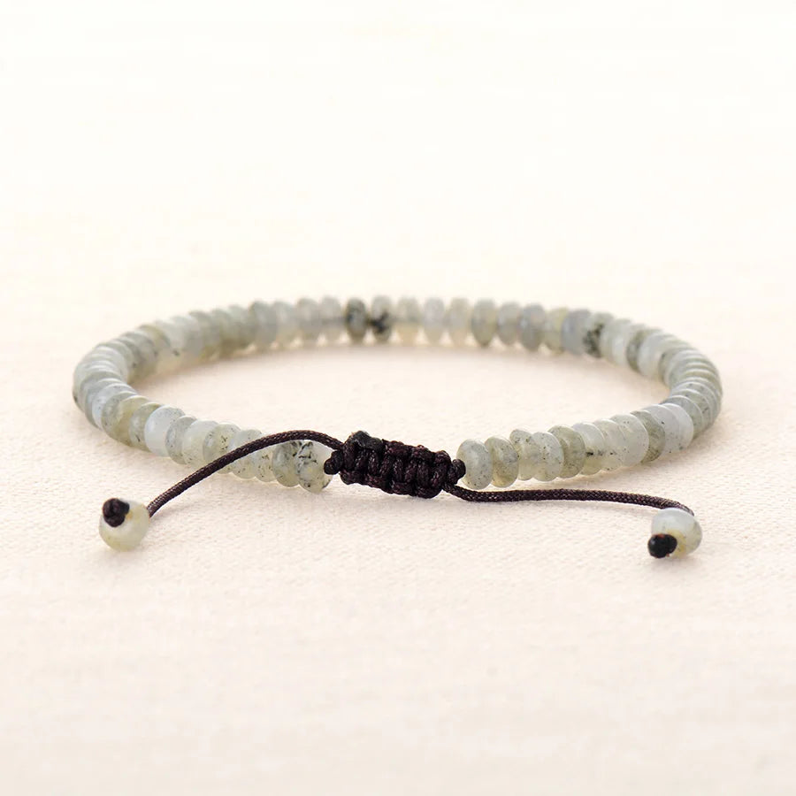 Bracelet Disc Minimaliste en Labradorite