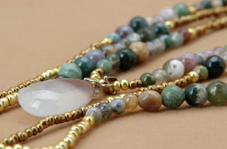 Collier en Onyx Indien & Quartz