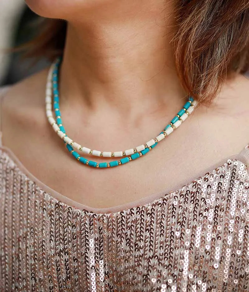 Collier Bohème en Howlite