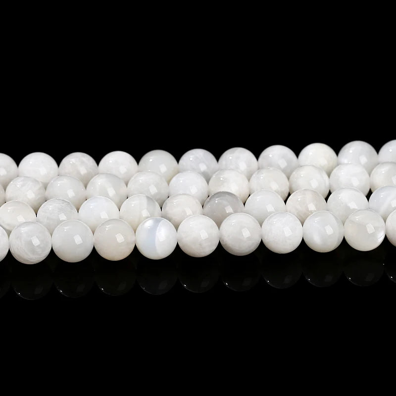 Perles en vrac de Pierre de Lune Blanche
