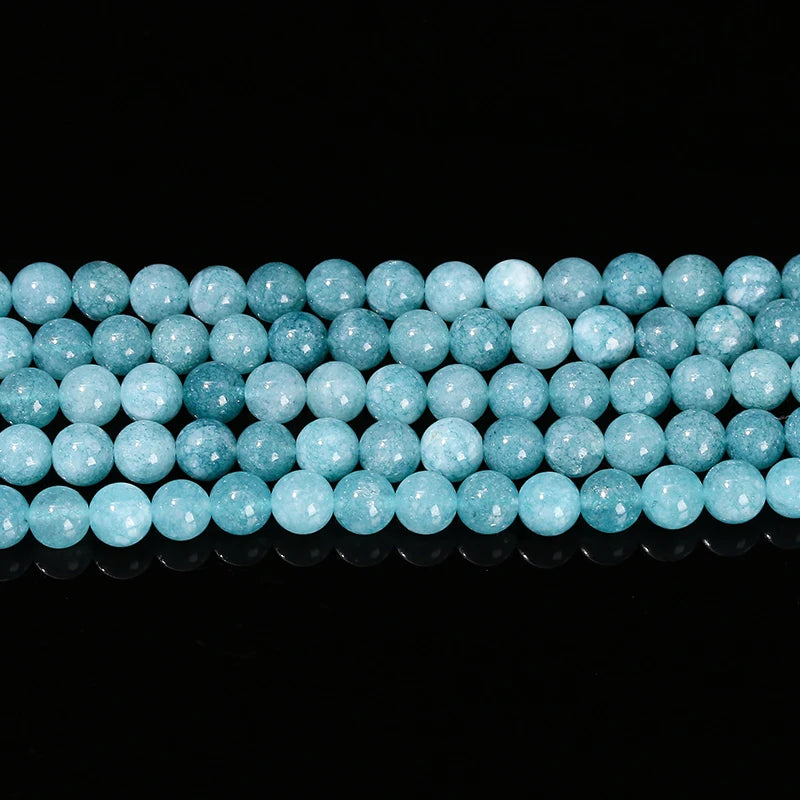 Perles en vrac d'Aigue-Marine teintée