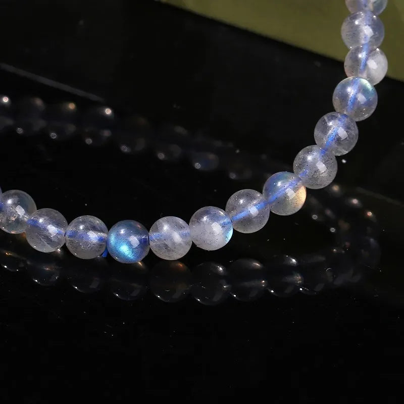 Bracelet Minimaliste en Pierre de Lune grise