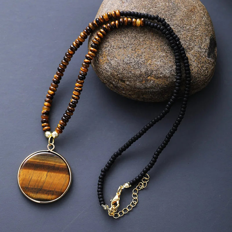 Collier Minimaliste en Œil de Tigre