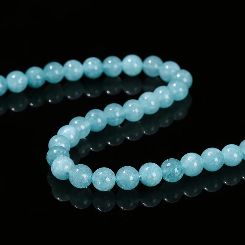 Perles en vrac d'Aigue-Marine teintée