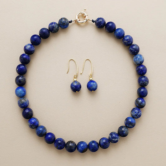 Ensemble Collier & Boucles d'oreilles en Lapis Lazuli