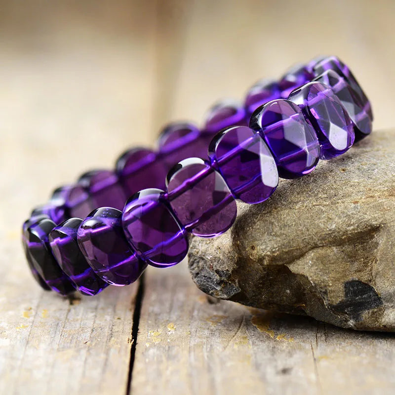 Bracelet Minimaliste en Quartz Violet