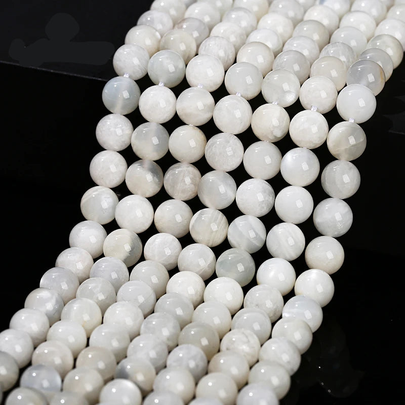 Perles en vrac de Pierre de Lune Blanche