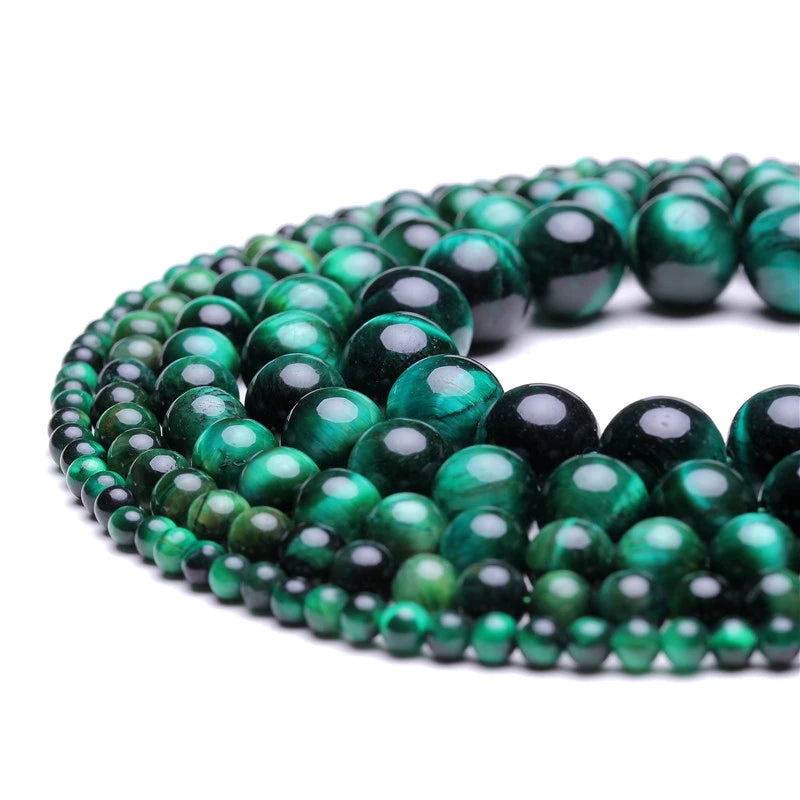 perles oeil de tigre vert