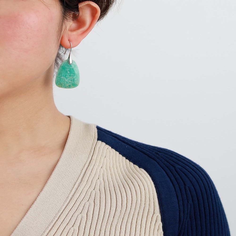 Boucles d'oreilles minimalistes en pierre d'Amazonite