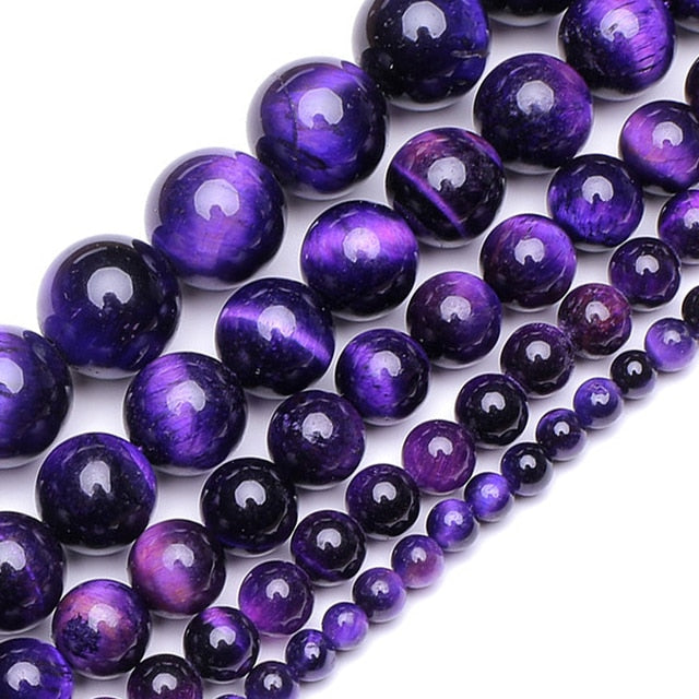 Perles vrac Oeil de Tigre Violet