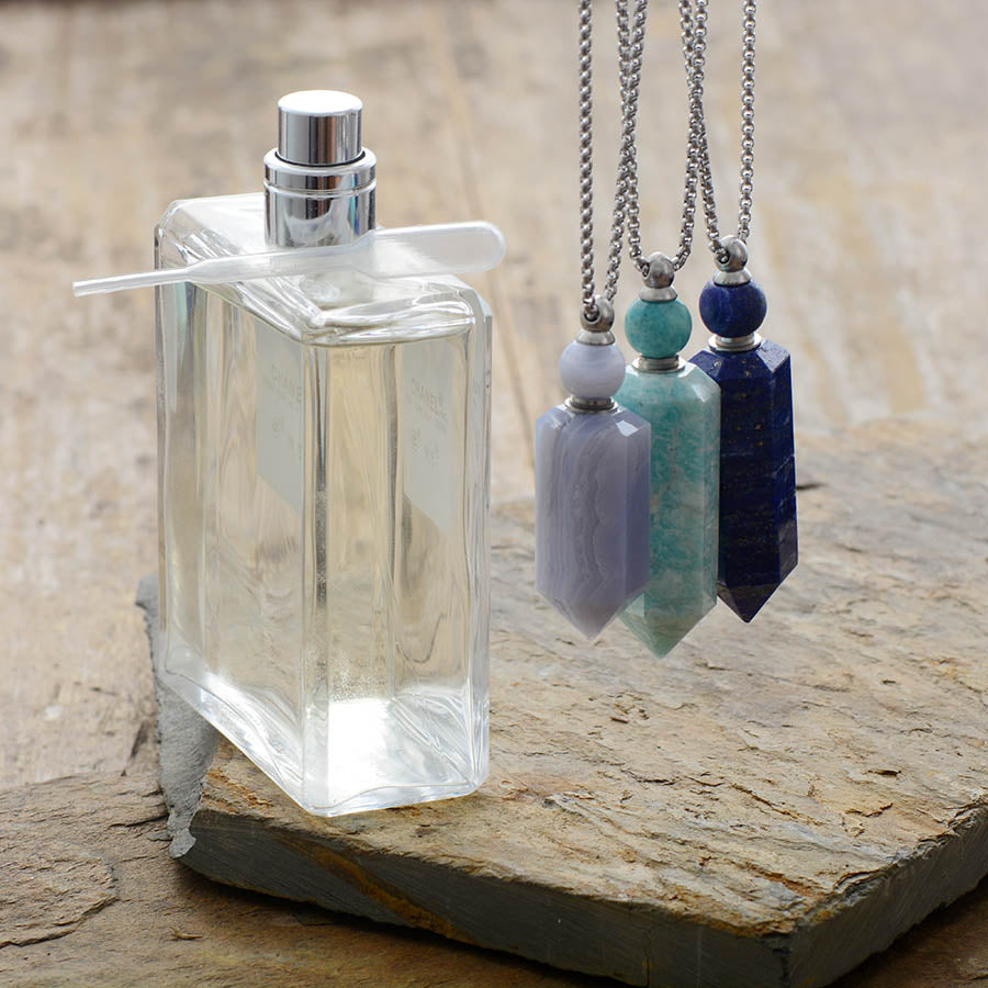 Pendentif en pierre de Lapis Lazuli - Diffuseur de parfum ou huile essentielle.