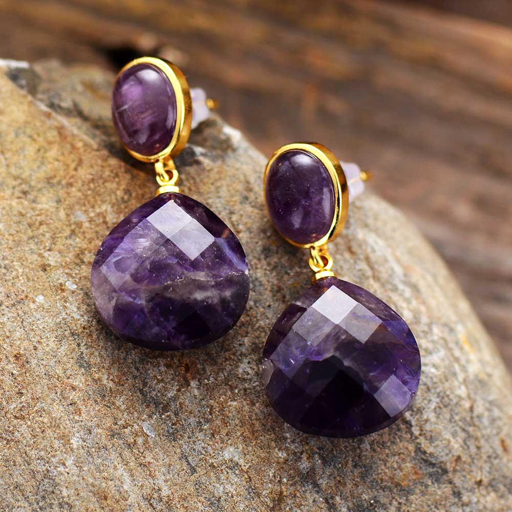 Boucles d’oreille en perles d’Améthyste