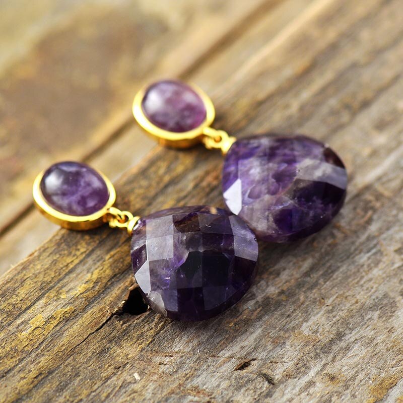 Boucles d’oreille en perles d’Améthyste