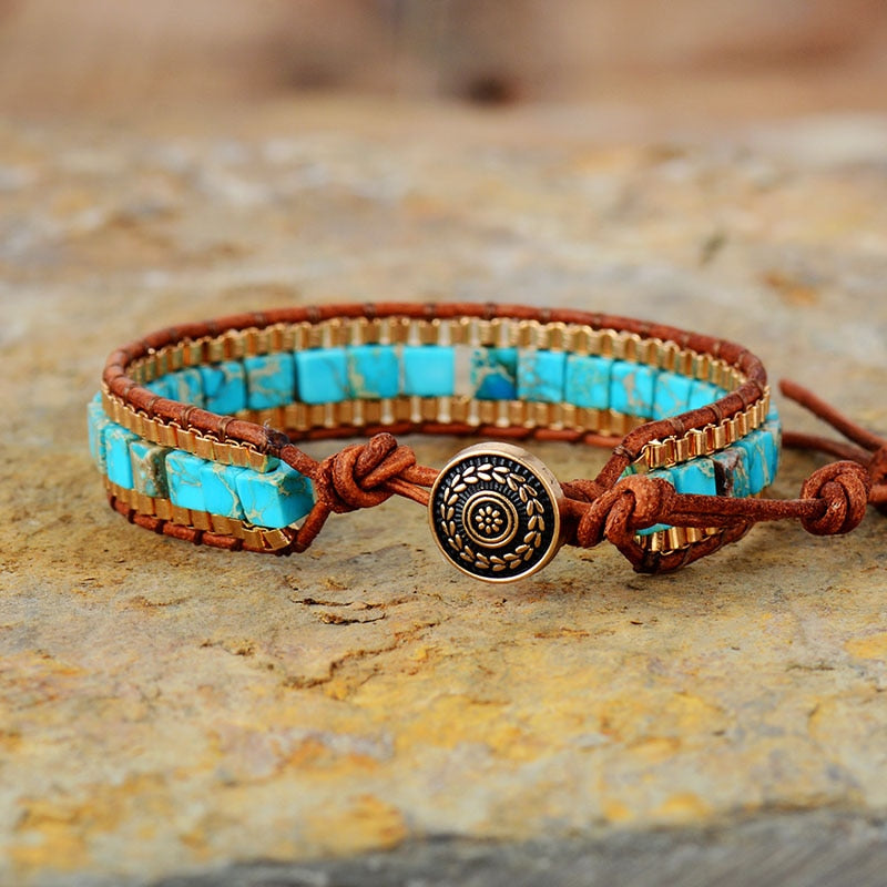 Bracelet bohème en pierres naturelles de Turquoise