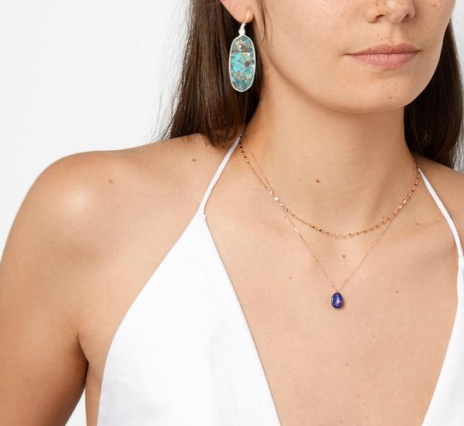 Boucles d'Oreilles en pierres naturelles de Turquoise