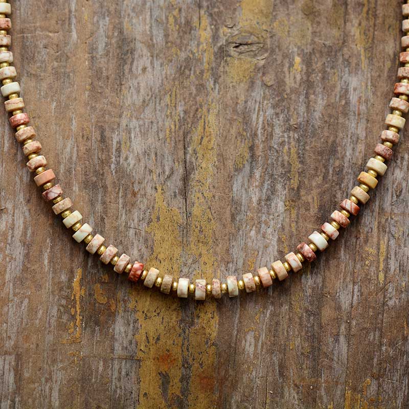 Collier en pierres naturelles de Jaspe