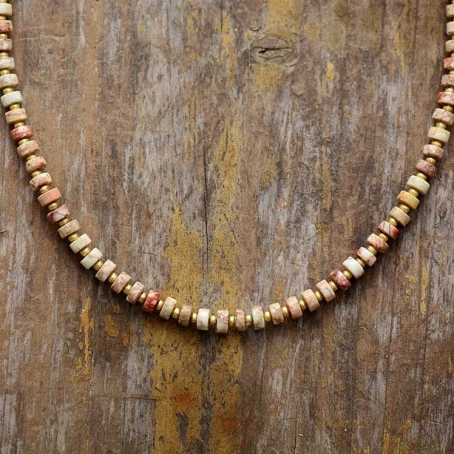 Collier en pierres naturelles de Jaspe