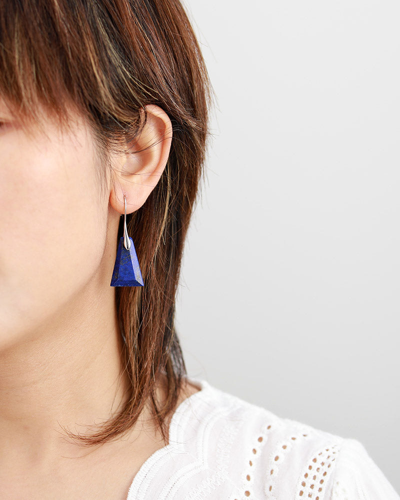 Boucles d'oreilles géométriques en Pierre de Lapis Lazuli
