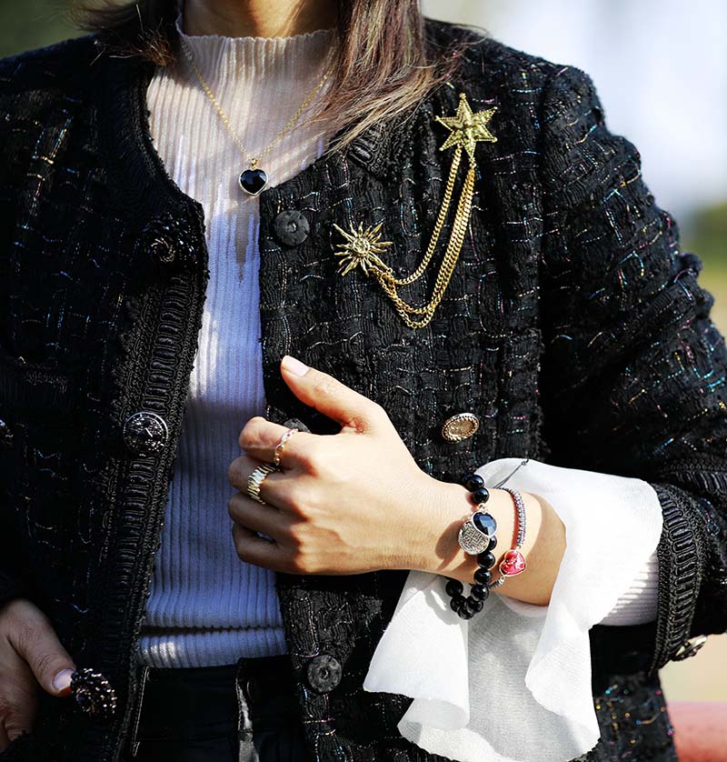 Collier Coeur en pierre naturelle d'Onyx