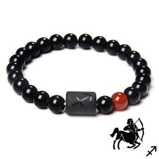 Bracelet Agate Onyx Noir - Signe Sagittaire