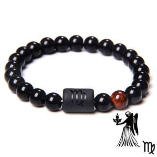 Bracelet Agate Onyx Noir - Signe Vierge