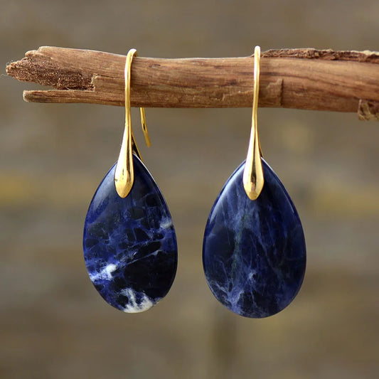 Boucles d’oreilles Goutte de Sodalite Élégantes