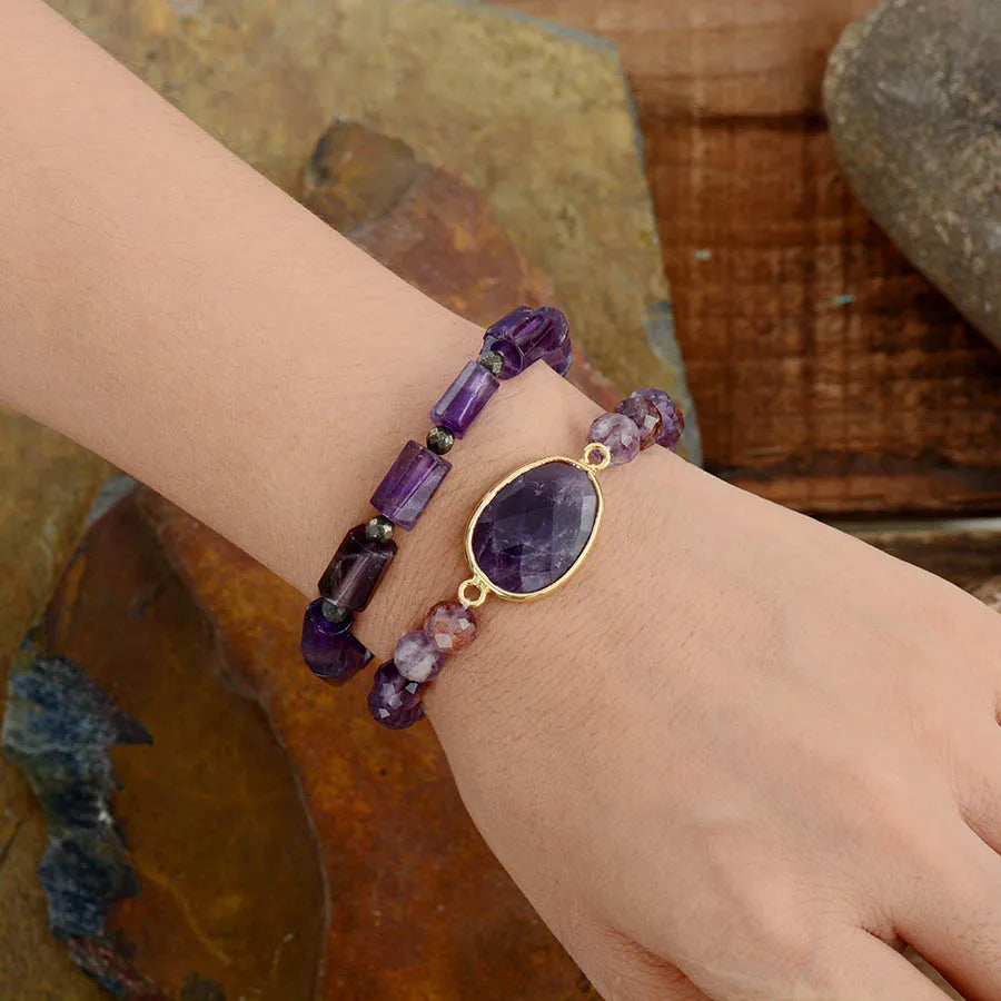 Bracelet Bohème en Améthyste
