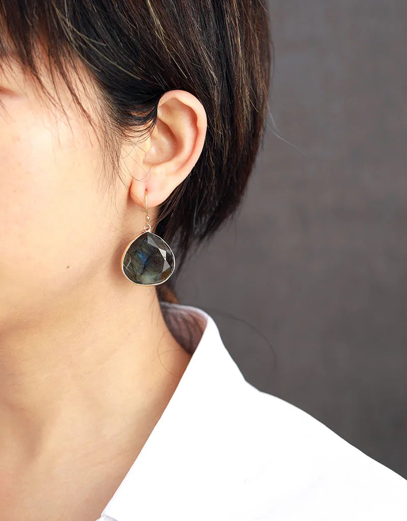 Boucles d’oreilles Labradorite Goutte Bohème