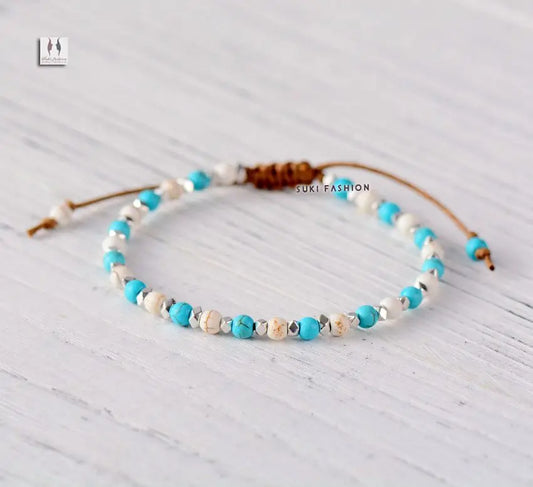 Bracelet Bohème en Howlite et Turquoise