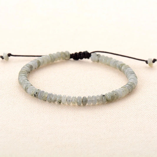 Bracelet Disc Minimaliste en Labradorite