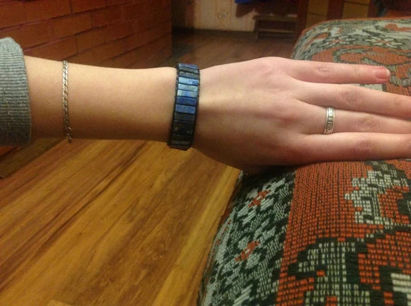 Bracelet Wrap Vintage en Lapis Lazuli
