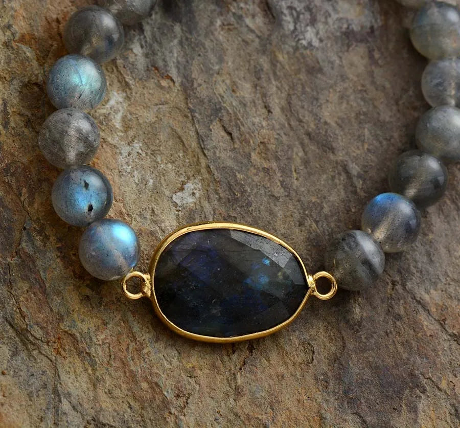 Bracelet Minimaliste en Labradorite