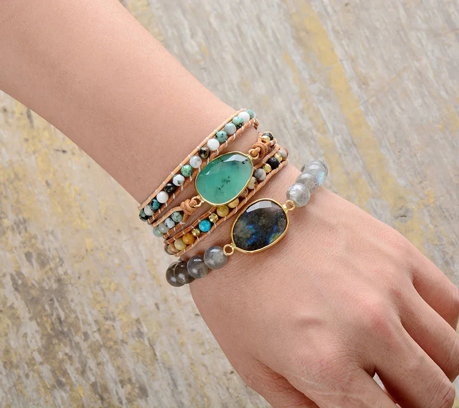 Bracelet Minimaliste en Labradorite