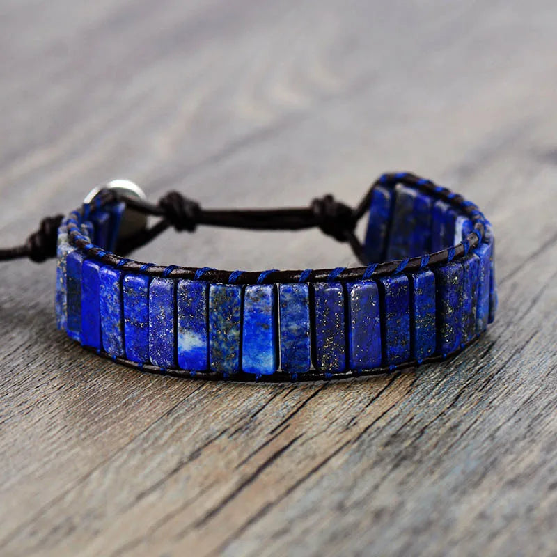 Bracelet Wrap Vintage en Lapis Lazuli