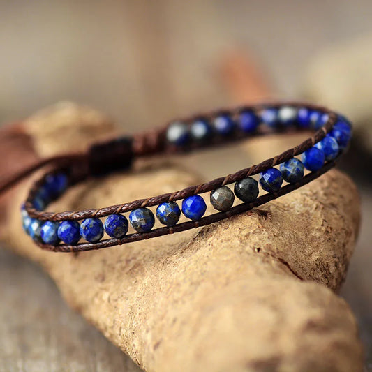 Bracelet Wrap Bohème en Lapis
