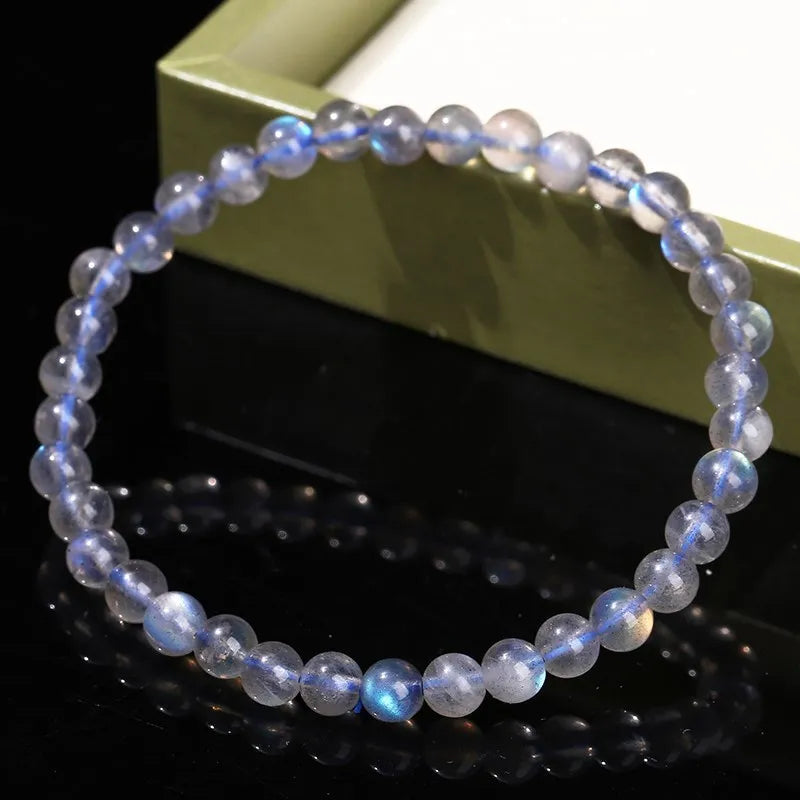 Bracelet Minimaliste en Pierre de Lune grise