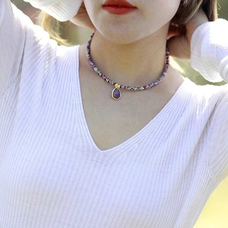 Collier simple en Amazonite