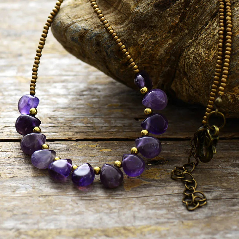 Collier Bohème en Améthyste