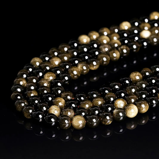 Perles vrac Obsidienne Dorée