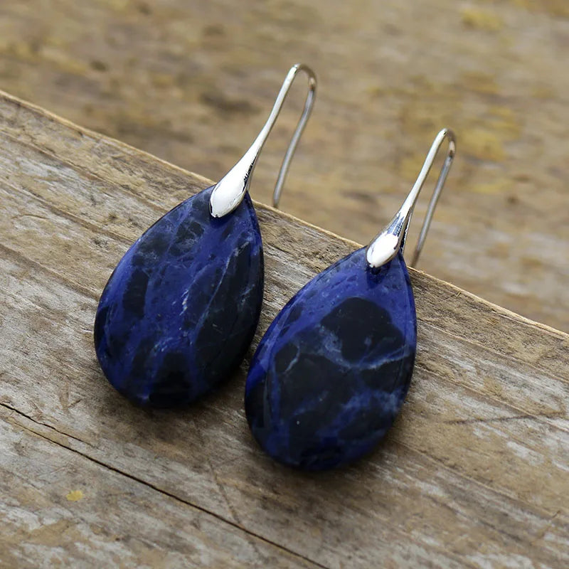 Boucles d’oreilles Goutte de Sodalite Élégantes