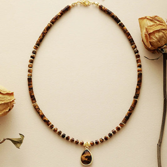 Collier Fin en Œil de Tigre