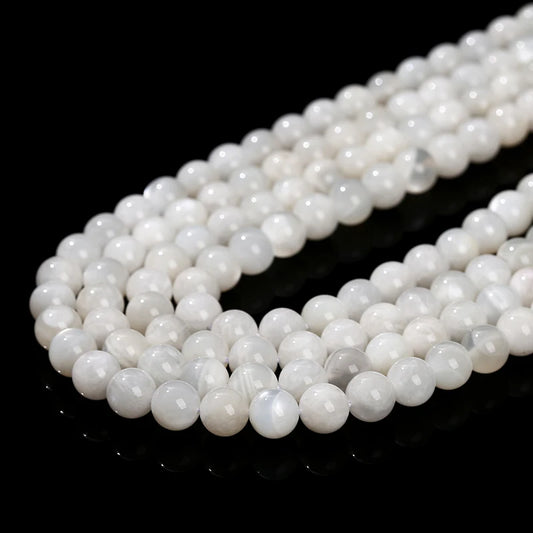 Perles en vrac de Pierre de Lune Blanche
