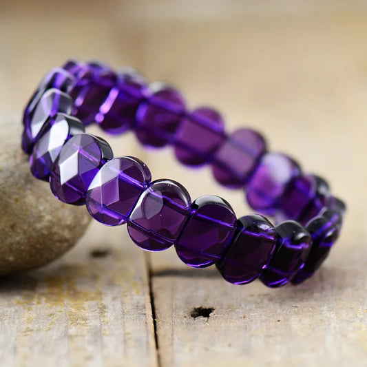 Bracelet Minimaliste en Quartz Violet