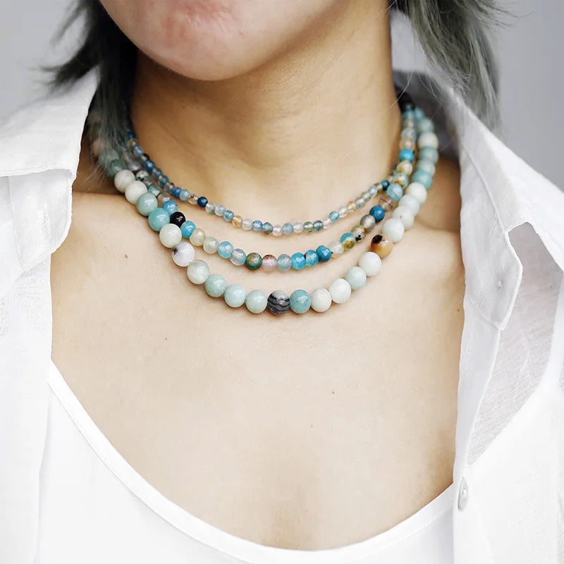 Collier en Amazonite 3 Rangs