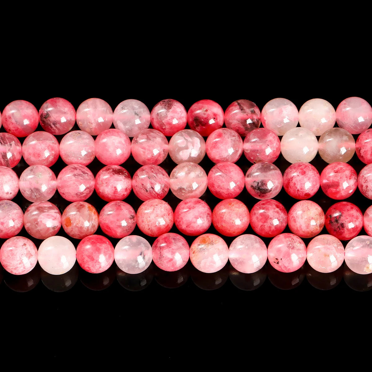 Perles en vrac de Rhodonite "Cerise"