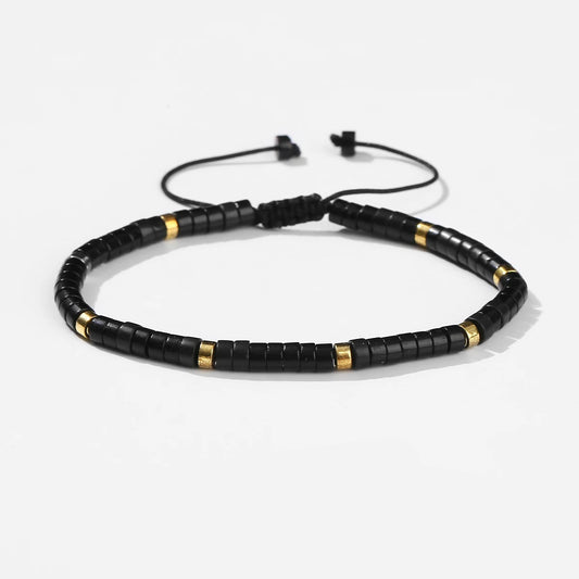 Bracelet Minimaliste en Jaspe Noir